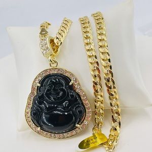 Men's 24 ”Buddha necklace, 14k gold plated